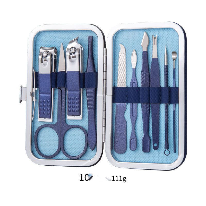 Professional Scissors Nail Clippers Set Ear Spoon Dead Skin Pliers Nail Cutting Pliers Pedicure Knife Nail Groove Trimmers - iztia