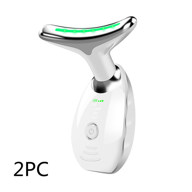 Neck Face Beauty Device Colorful LED Photon Therapy Skin Tighten Reduce Double Chin Anti Wrinkle Remove Lifting Massager - iztia