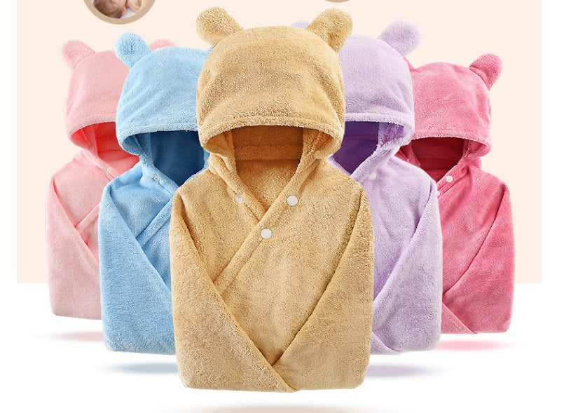 Cotton baby care hooded bath towel - iztia