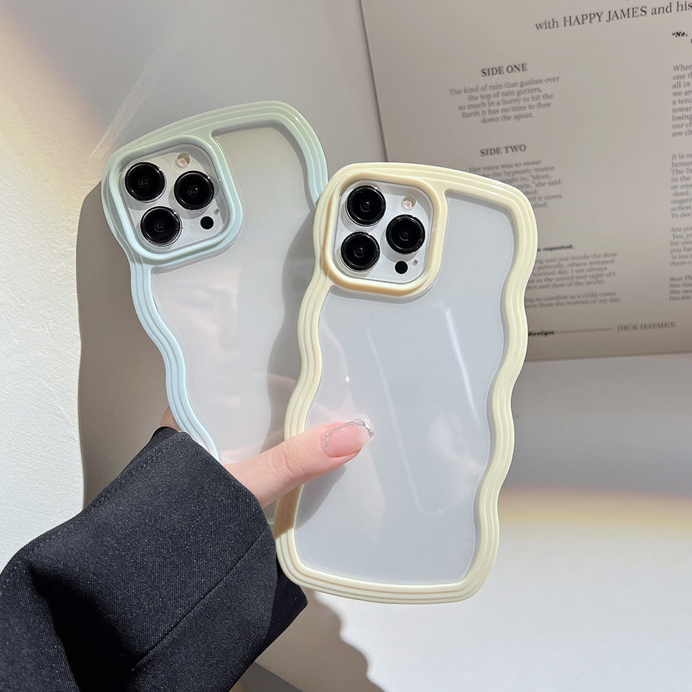 Wave Border Mobile Phone Case Solid Color Simple Candy Color - iztia