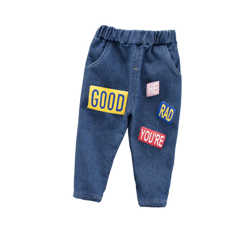 Baby winter plus velvet jeans - iztia