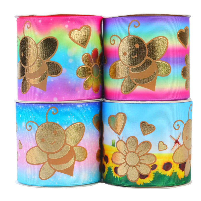 Bronzing Printed Rib Ribbon Clothing Accessories - iztia