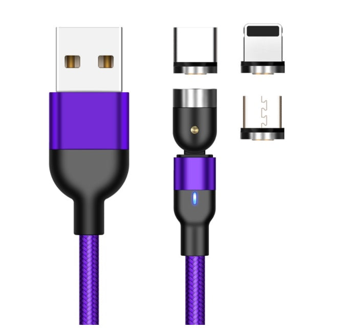 Essager Rotate Magnetic Cable 360 Degree USB Type C Charging Cable Fast Charging Magnet Charger 540 Rotate Micro Magnetic Cable - iztia