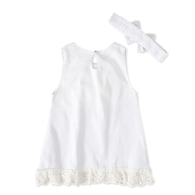Girls baby sleeveless bow skirt - iztia