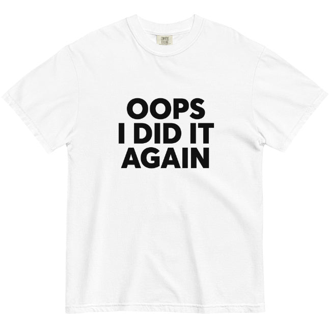 Digital Letters Oh, I Made Another Print Casual Round Neck Short Sleeves - iztia