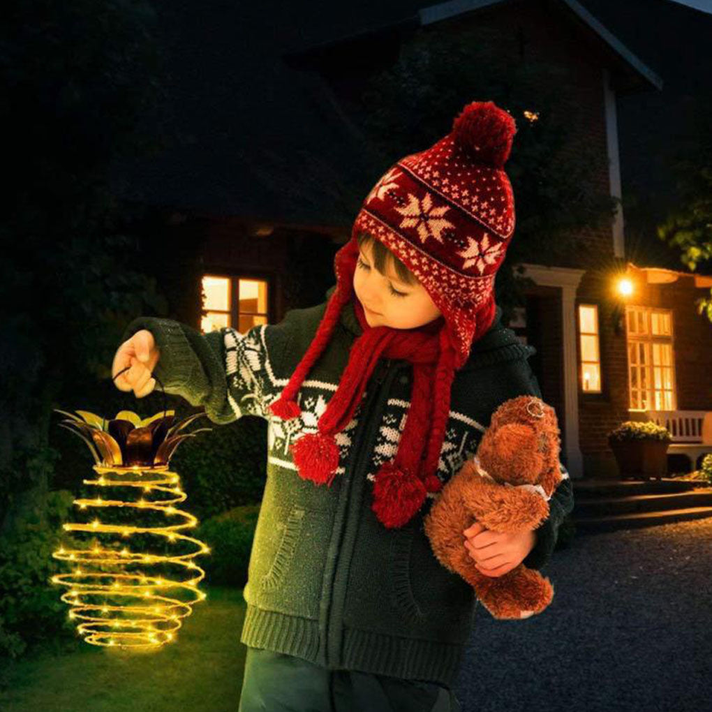 Outdoor Waterproof Garden Pineapple Solar Lights Path Lights Hanging Fairy Lights Solar Led Warm Fairy String Decor - iztia