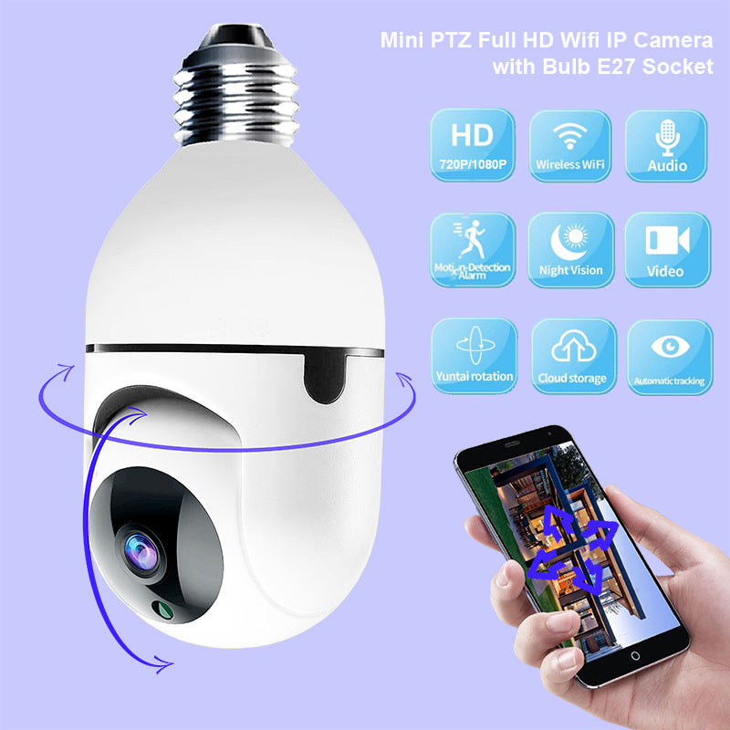 Bulb Shaking Head Machine Yilot APP Wireless WIFI Camera Home Security Monitoring - iztia