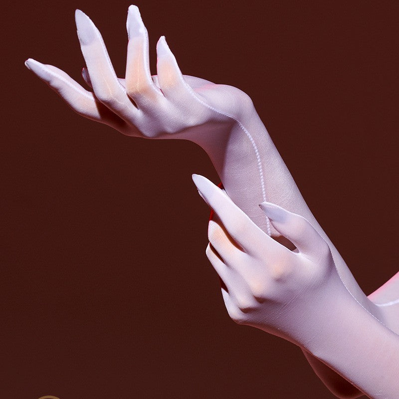 Ultra-thin Five-finger Stockings Gloves Silky - iztia
