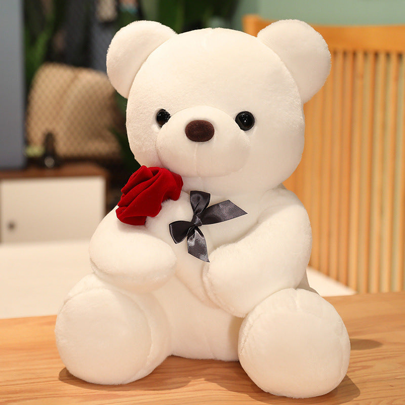 23-45cm New Lovely Hug Roses Teddy Bear Plush Pillow Stuffed Soft Animal Dolls Nice Birthday Gift Girlfriend Valentine's Day - iztia