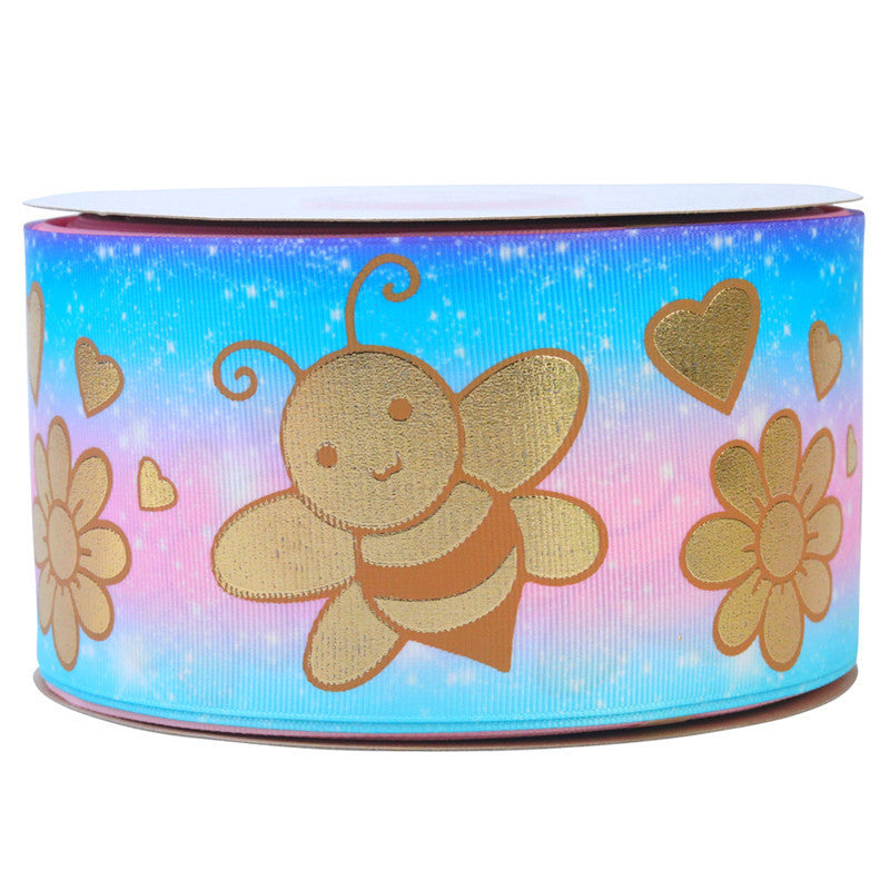 Bronzing Printed Rib Ribbon Clothing Accessories - iztia
