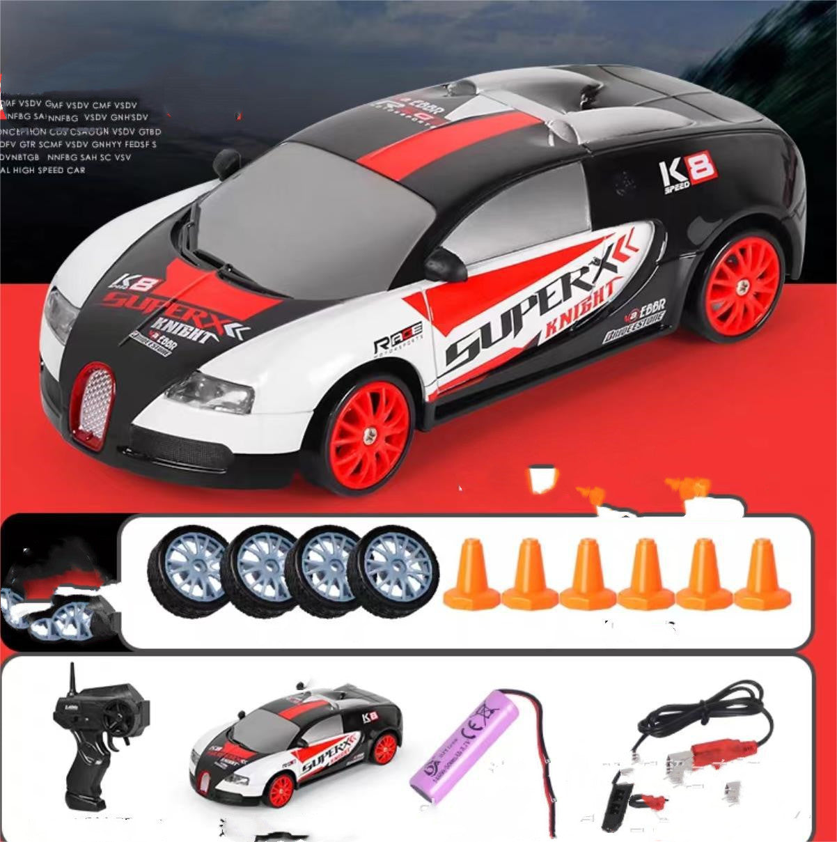 2.4G Drift Rc Car 4WD RC Drift Car Toy Remote Control GTR Model AE86 Vehicle Car RC Racing Car Toy For Children Christmas Gifts - iztia