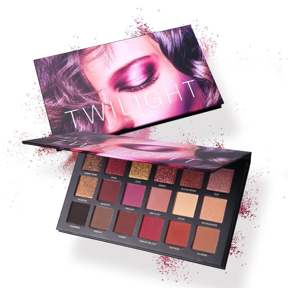 18 Colors Eye Shadow Makeup Palette Matte Shimmer Velvet Pigmented Twilight And Dusk Eyeshadow Powder Make up Cosmetics Set - iztia