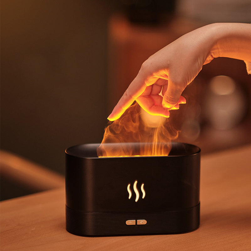 Drop Shipping Factory Direct Sale Fire Flame Humidifier Aroma Diffuser 2022 Air Essential Oil Ultrasonic Humidifier - iztia