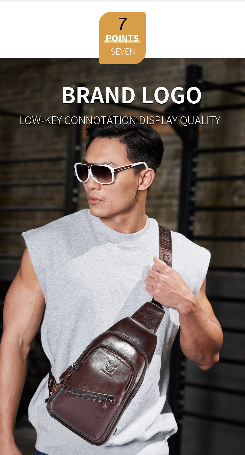 Bull Captain High-grade Large-capacity Genuine Leather Men's Shoulder Crossbody - iztia