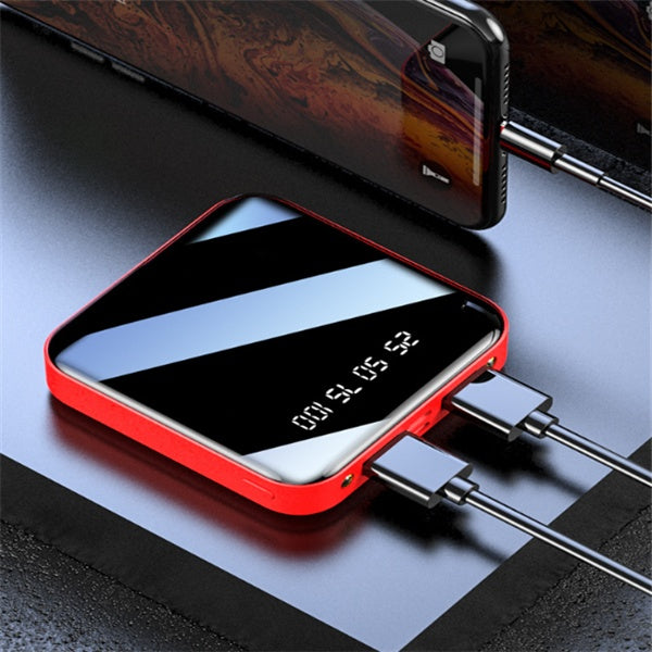 Compact 10000mAh Portable Charger Power Bank with USB C Input & Dual Output - Backup Charging External Battery Pack for iPhone 15/14/13/12/11, Android & More - iztia