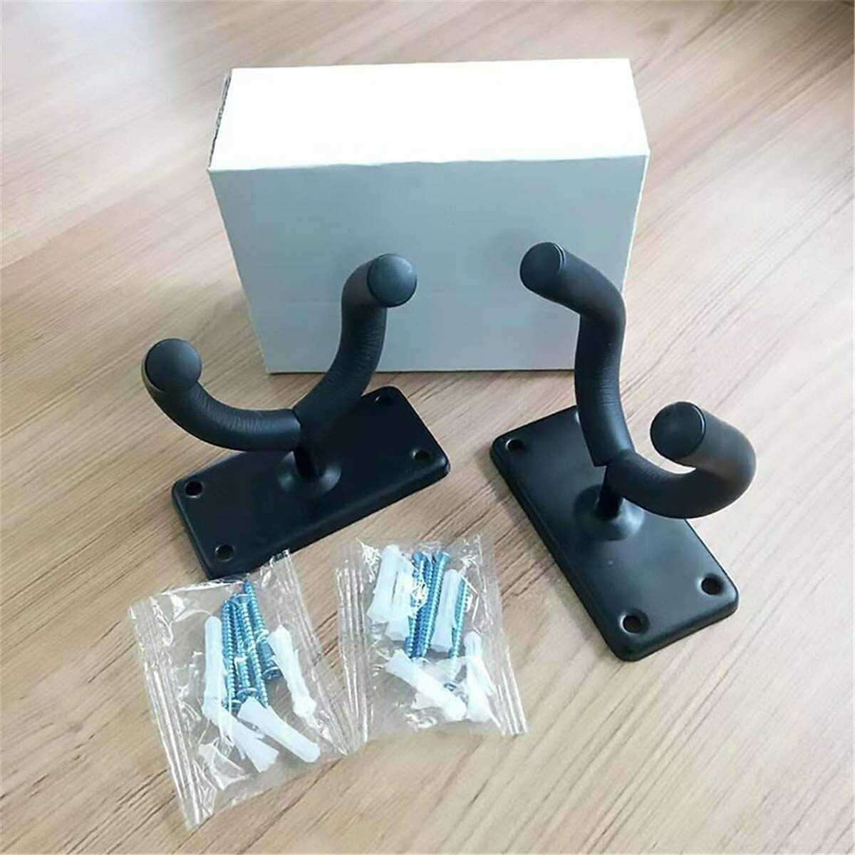 2 PCS Guitar Hangers Wall Mount Arm Instrument Display Holder Padded Hook Rack - iztia