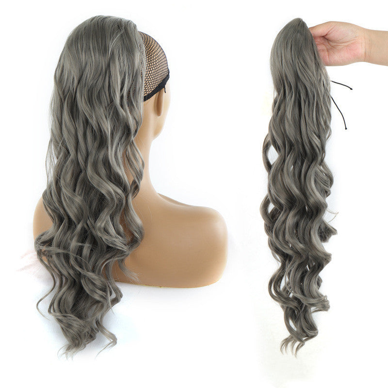 Wig Big Wave Drawstring Ponytail Matte High Temperature Silk Chemical Fiber Wig - iztia