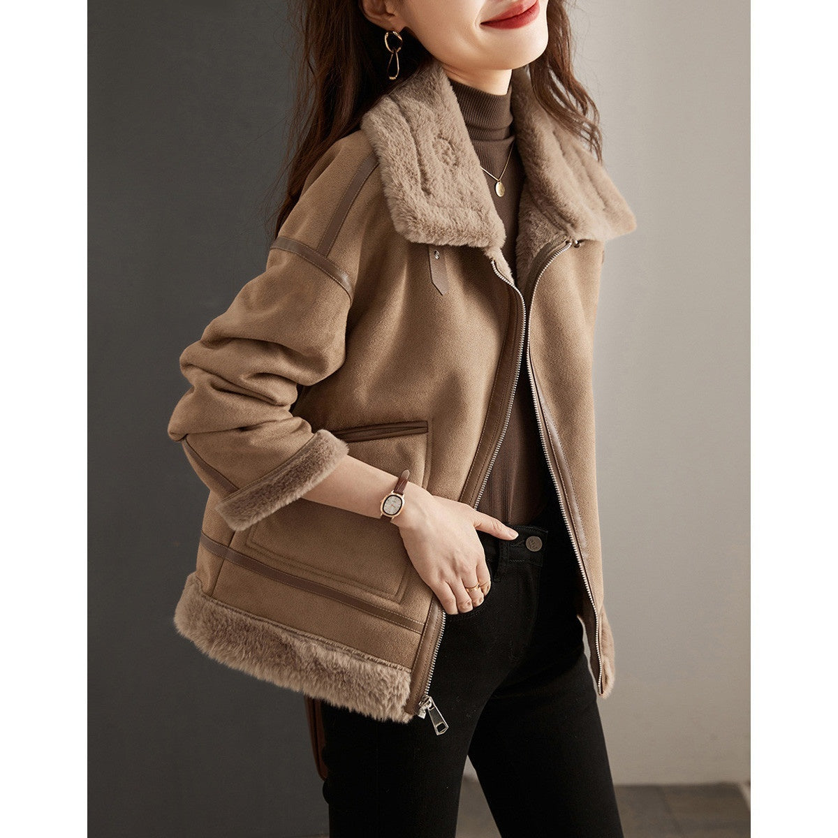 Women's Casual Loose Motorcycle Style Versatile Top - iztia