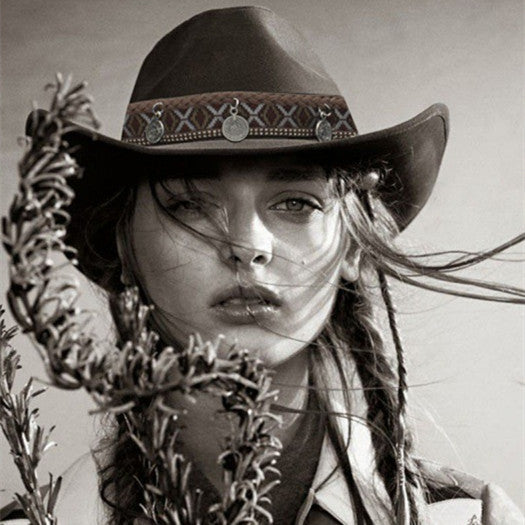 Tibetan Style Chinese Style Pendant Leisure Sun Shade Protection Cowboy Hat - iztia