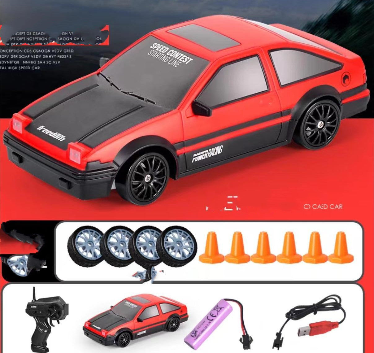 2.4G Drift Rc Car 4WD RC Drift Car Toy Remote Control GTR Model AE86 Vehicle Car RC Racing Car Toy For Children Christmas Gifts - iztia