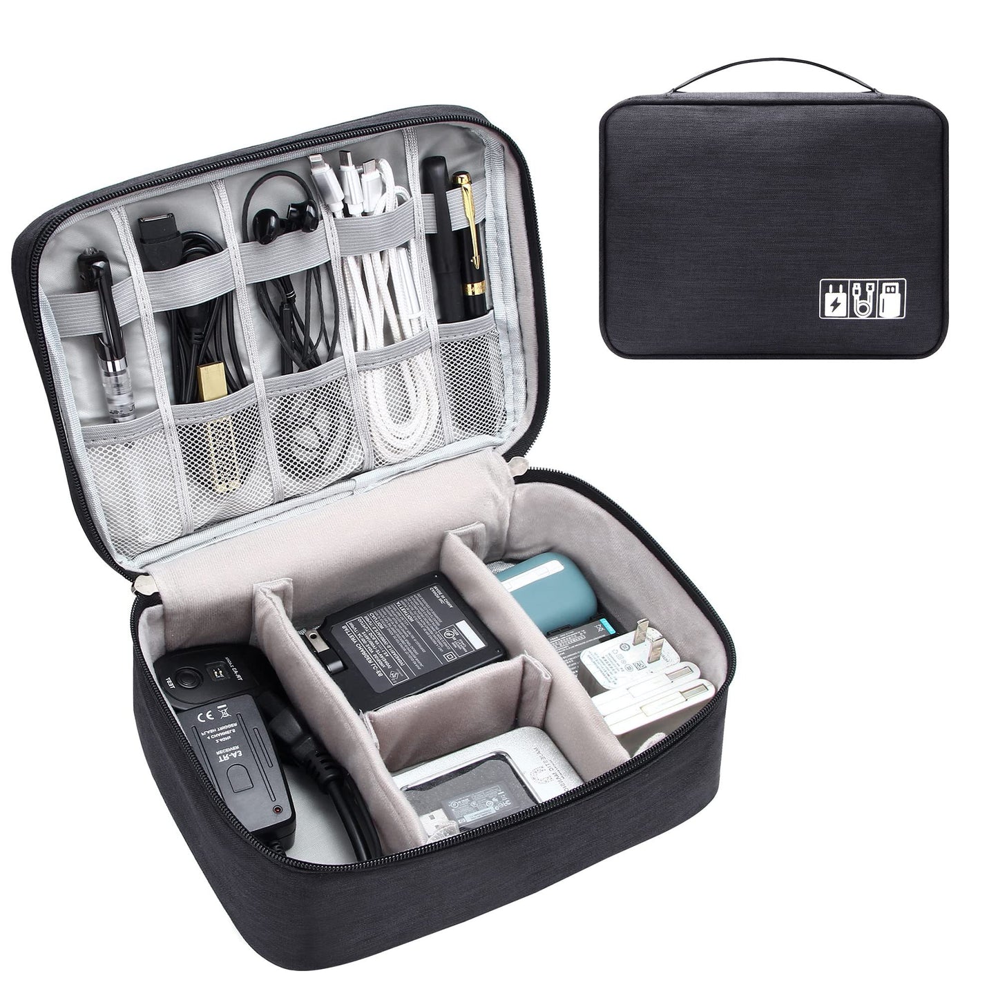 Electronics Organizer Travel Cable Organizer Bag Waterproof Portable Digital Storage Bag Electronic Accessories Case Cable Charger Organizer Case - iztia