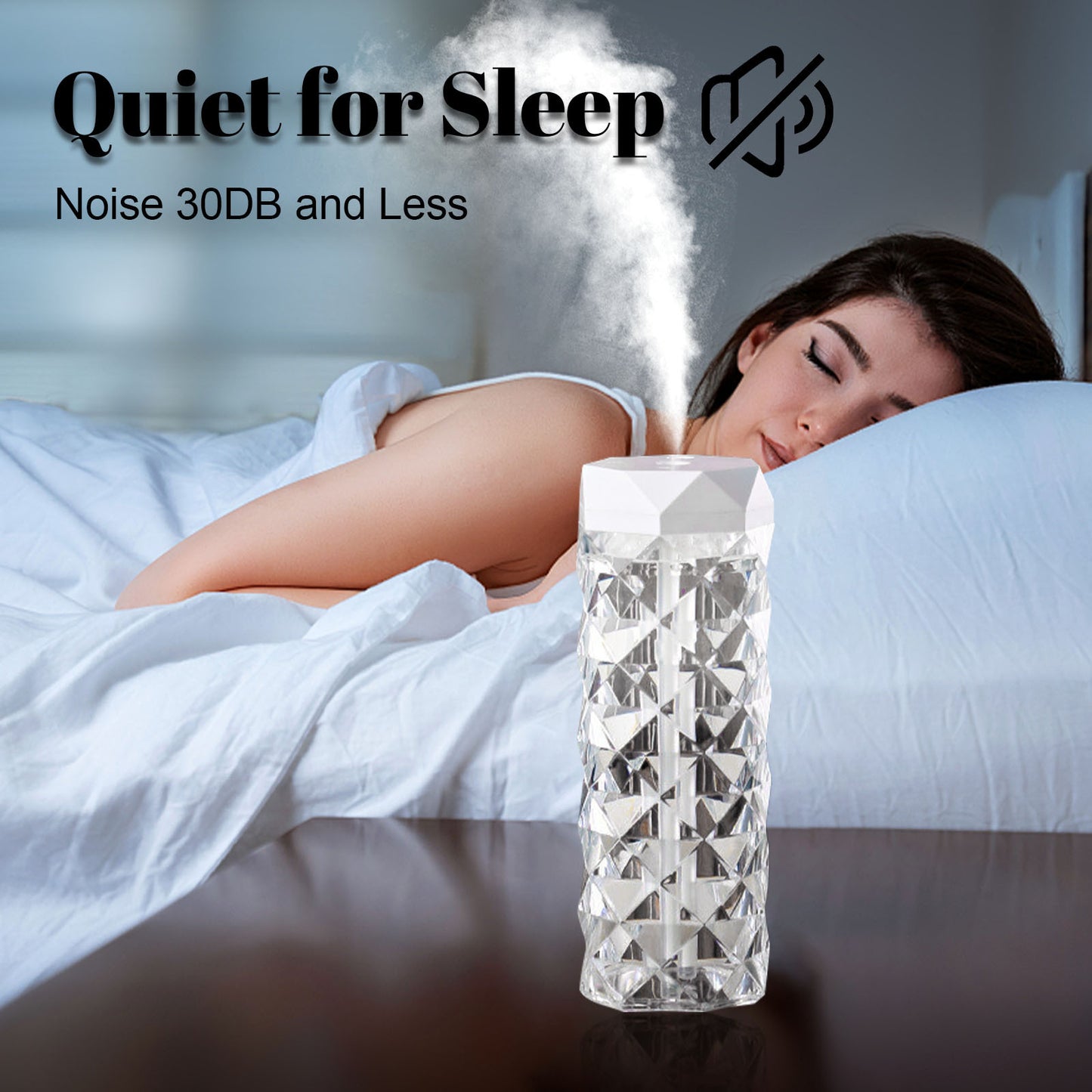 Crystal Lamp Air Humidifier Color Night Light Touch Lamp With Cool Mist Maker Fogger LED Atmosphere Room Decoration Home Decor Lights - iztia