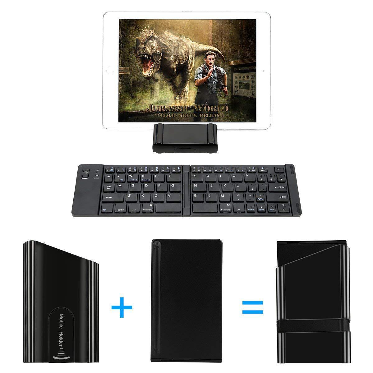 Folding Metal Bluetooth Foldable Keyboard Mini Bluetooth Wireless - iztia