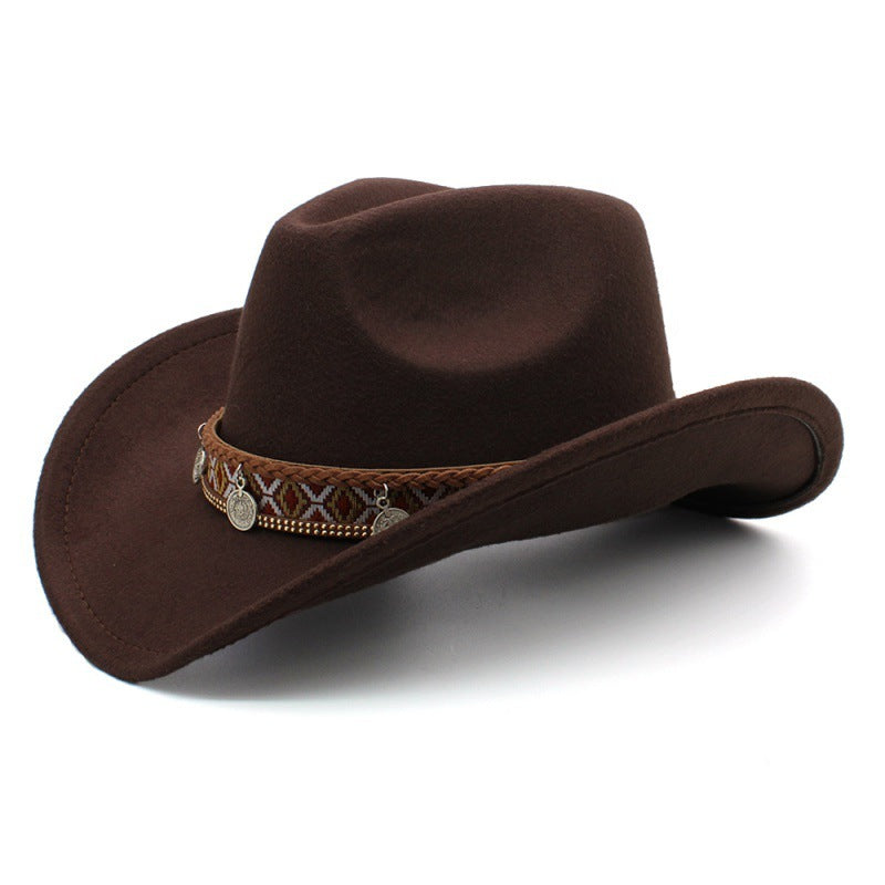 Tibetan Style Chinese Style Pendant Leisure Sun Shade Protection Cowboy Hat - iztia