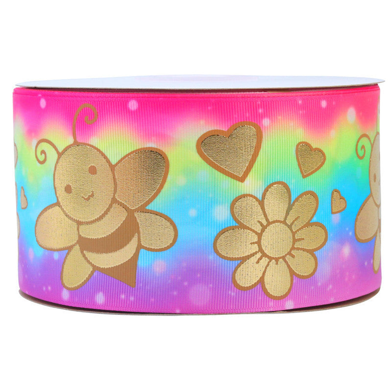 Bronzing Printed Rib Ribbon Clothing Accessories - iztia