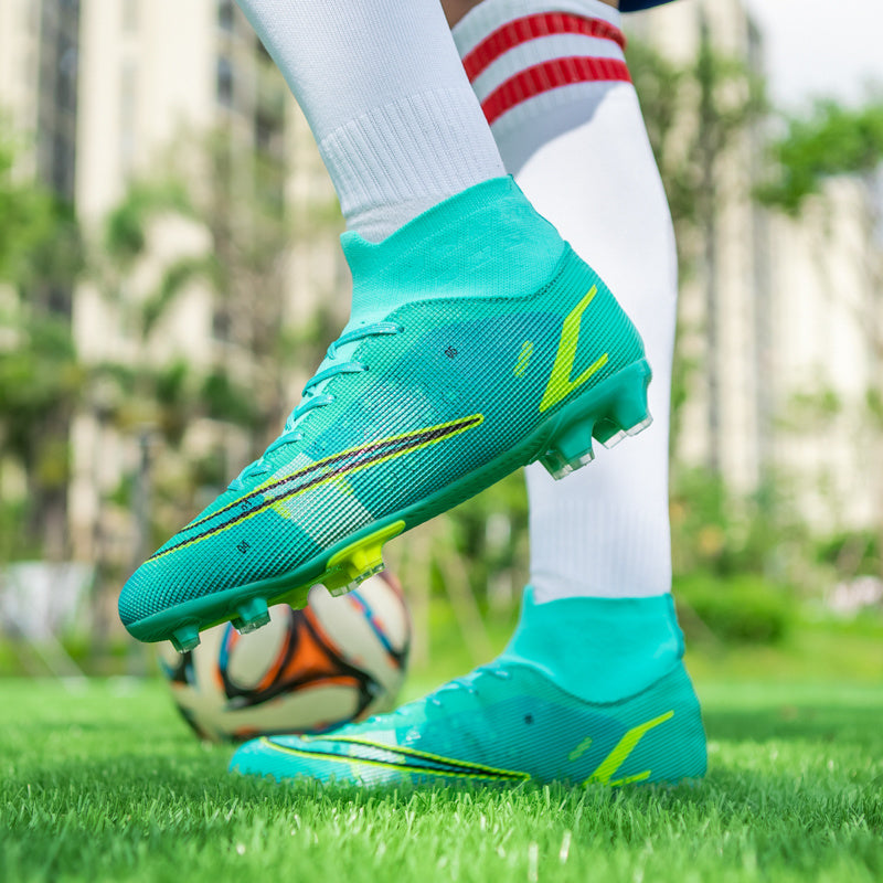 Football Boots Men's High Top AG Spike Artificial Turf - iztia