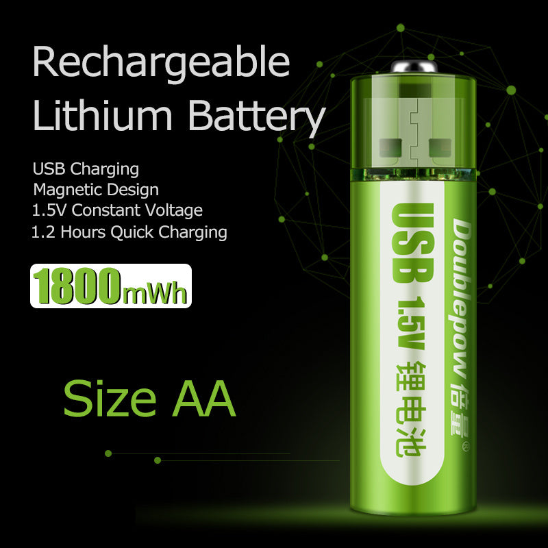 USB Rechargeable Battery No. 5, No. 7 Lithium Battery, Large Capacity 1.5v Constant Voltage AA - iztia