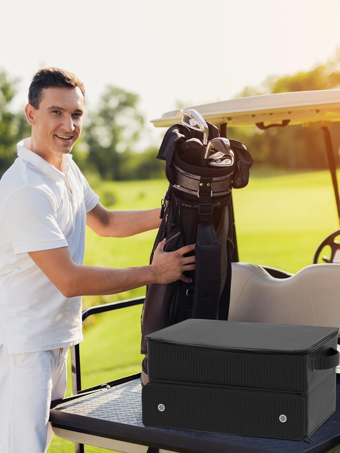 Golf Trunk Storage Box Waterproof Car Golf Locker Car Storage Bag - iztia