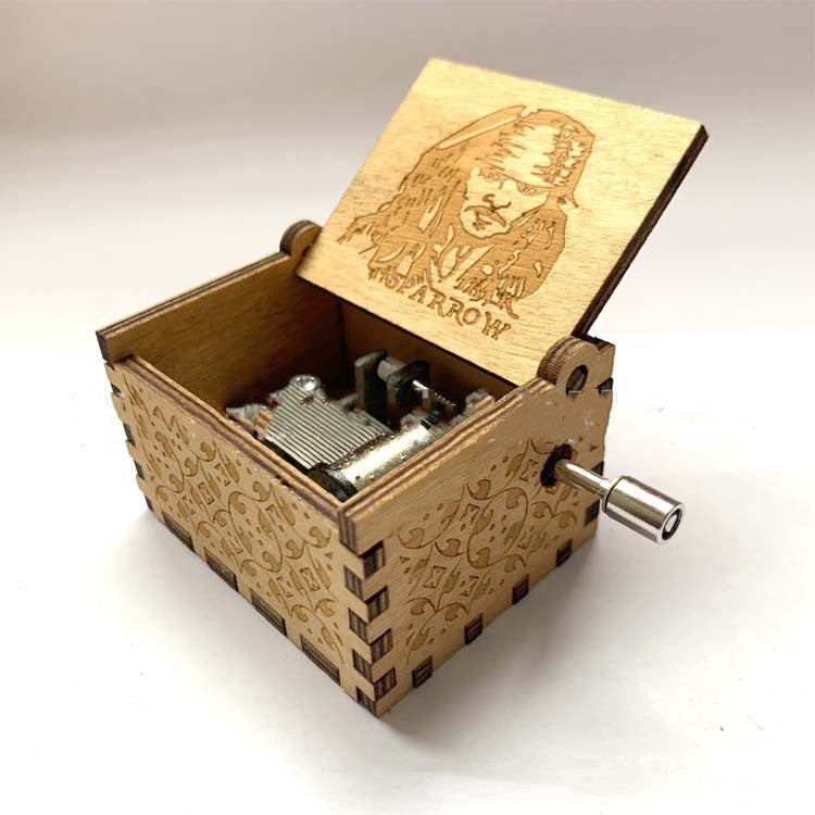 Antique Carved Wooden Hand Crank Spirited Away Music Box Christmas Gift Birthday Gift Party Decoration - iztia