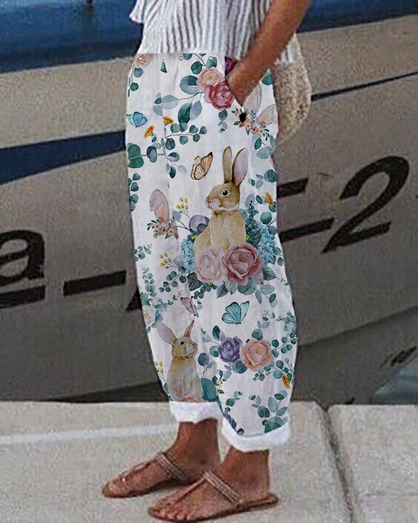 Linglong Linen Drawstring Trousers Temperament Leisure - iztia