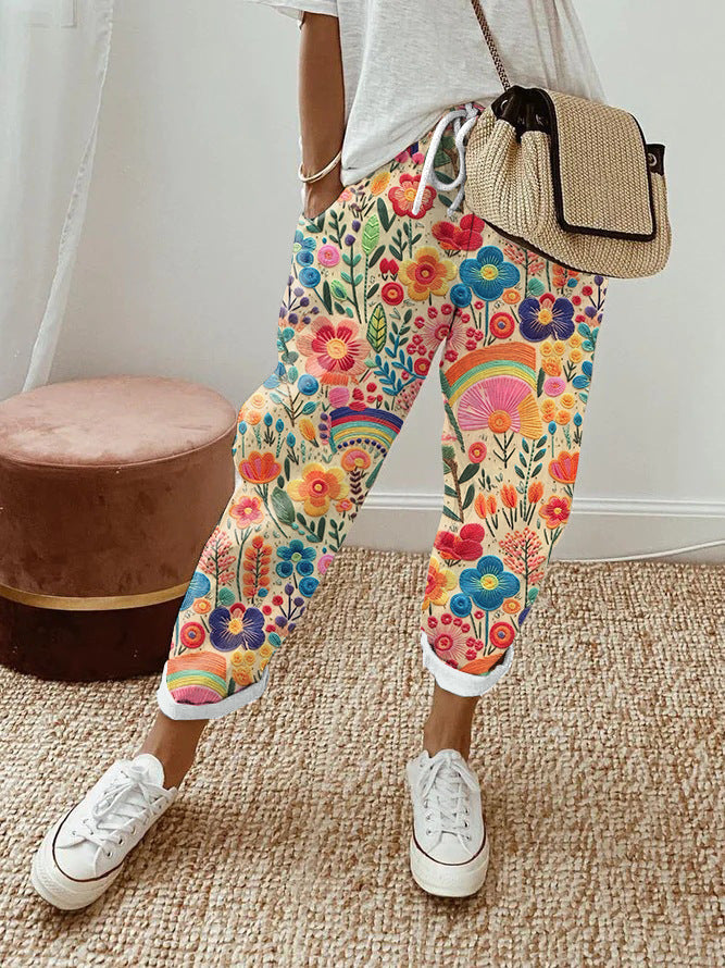 Linglong Linen Drawstring Trousers Temperament Leisure - iztia