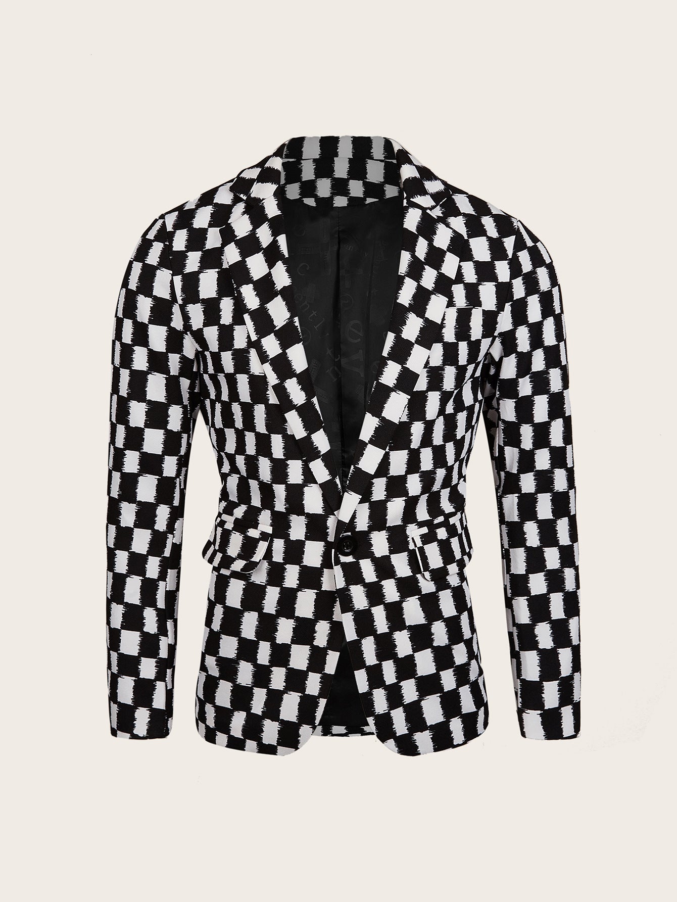 Houndstooth Leisure Suit Trendy Tops Slim-fit Plaid Suit - iztia