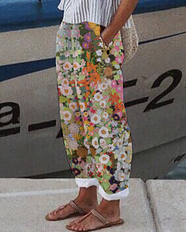Linglong Linen Drawstring Trousers Temperament Leisure - iztia