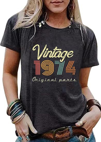 Vintage Women's Letter Vintage Print Party Top - iztia