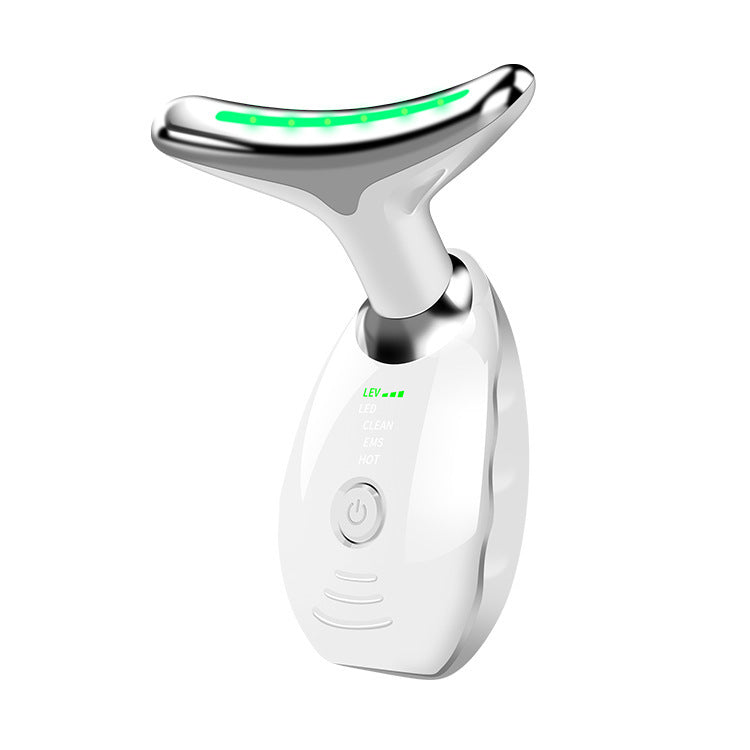 Neck Face Beauty Device Colorful LED Photon Therapy Skin Tighten Reduce Double Chin Anti Wrinkle Remove Lifting Massager - iztia