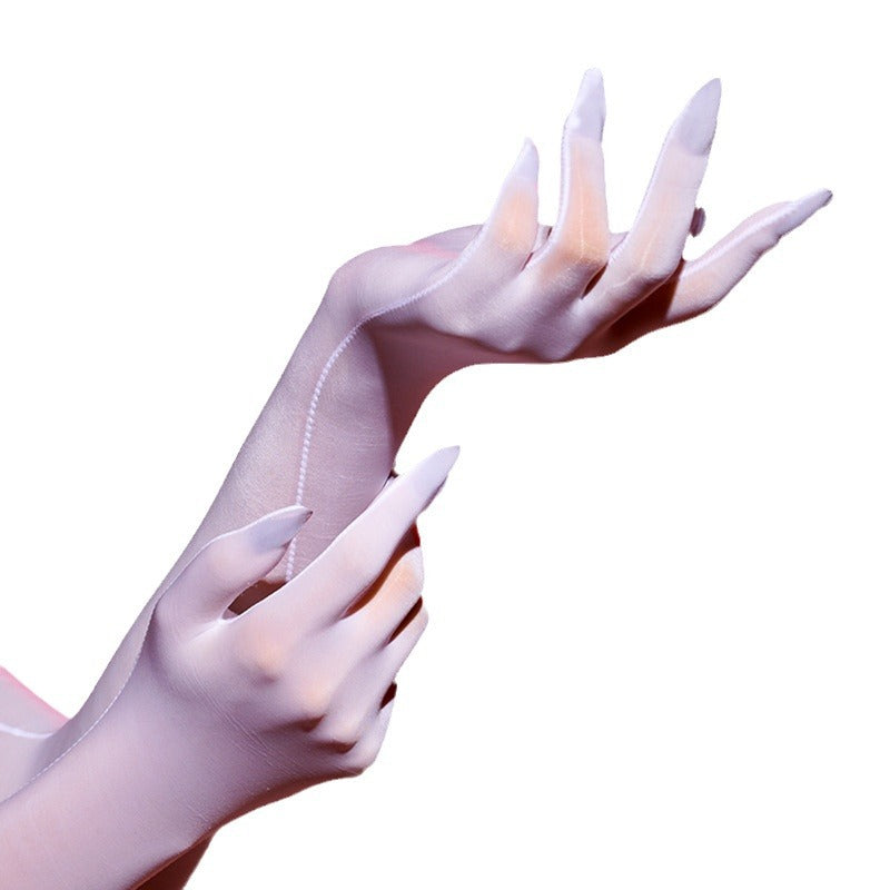 Ultra-thin Five-finger Stockings Gloves Silky - iztia