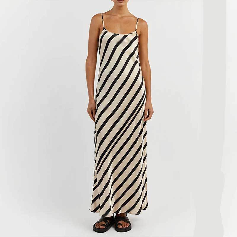 Casual Elegance Sleeveless Fashion U-neck Sling Dress - iztia