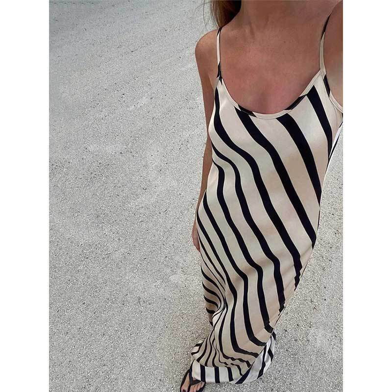 Casual Elegance Sleeveless Fashion U-neck Sling Dress - iztia