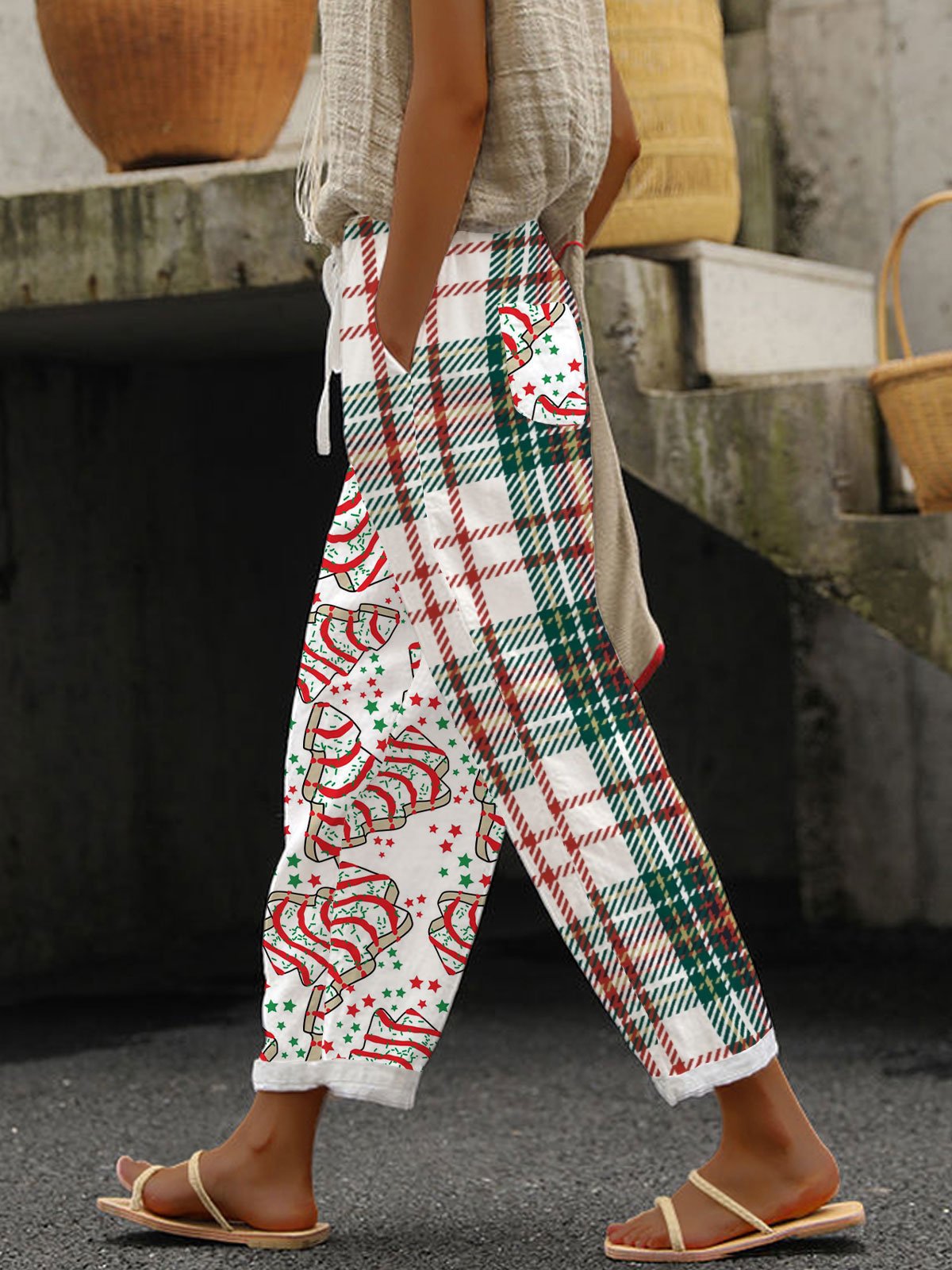 Linglong Linen Drawstring Trousers Temperament Leisure - iztia