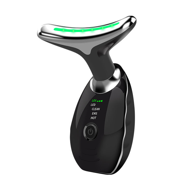 Neck Face Beauty Device Colorful LED Photon Therapy Skin Tighten Reduce Double Chin Anti Wrinkle Remove Lifting Massager - iztia