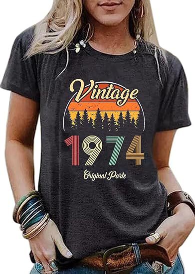 Vintage Women's Letter Vintage Print Party Top - iztia