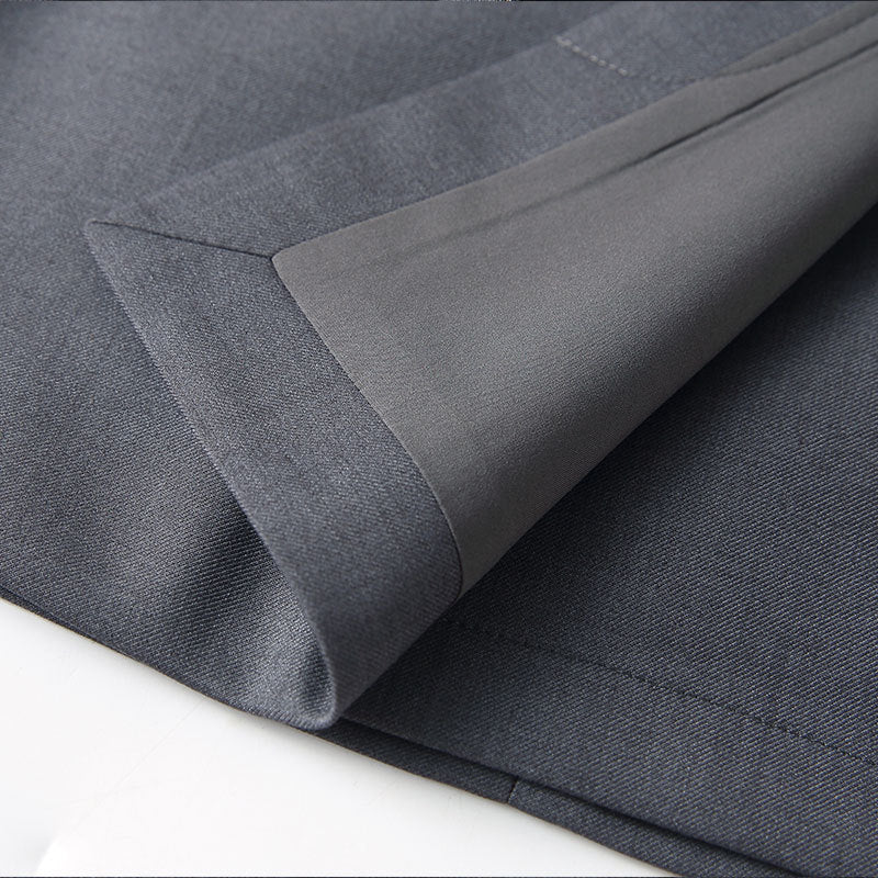 Gray Suit Slimming High Waist A- Line Versatile Irregular Skirt - iztia