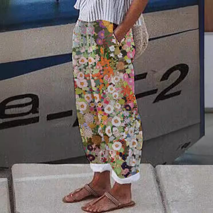 Linglong Linen Drawstring Trousers Temperament Leisure - iztia
