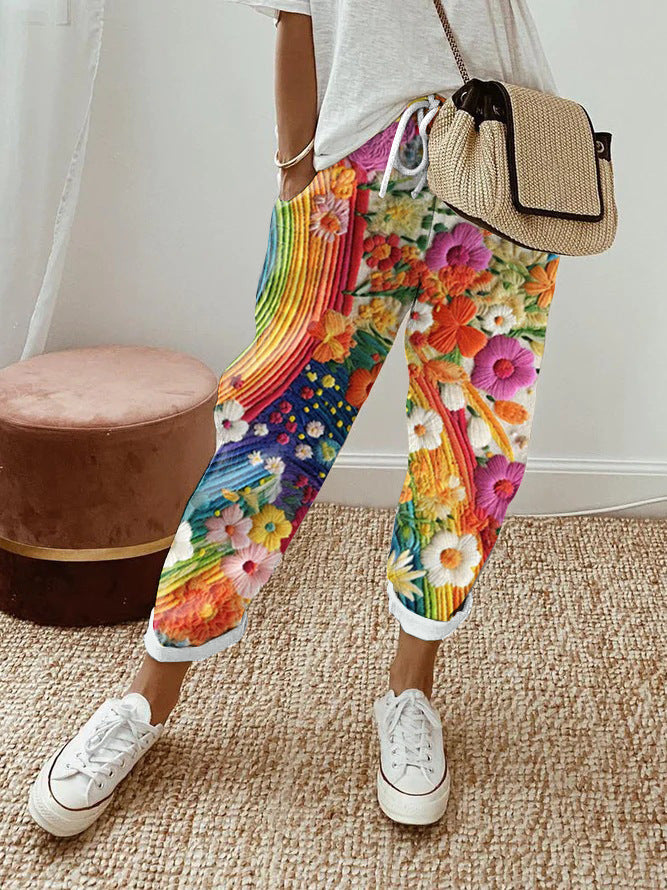 Linglong Linen Drawstring Trousers Temperament Leisure - iztia