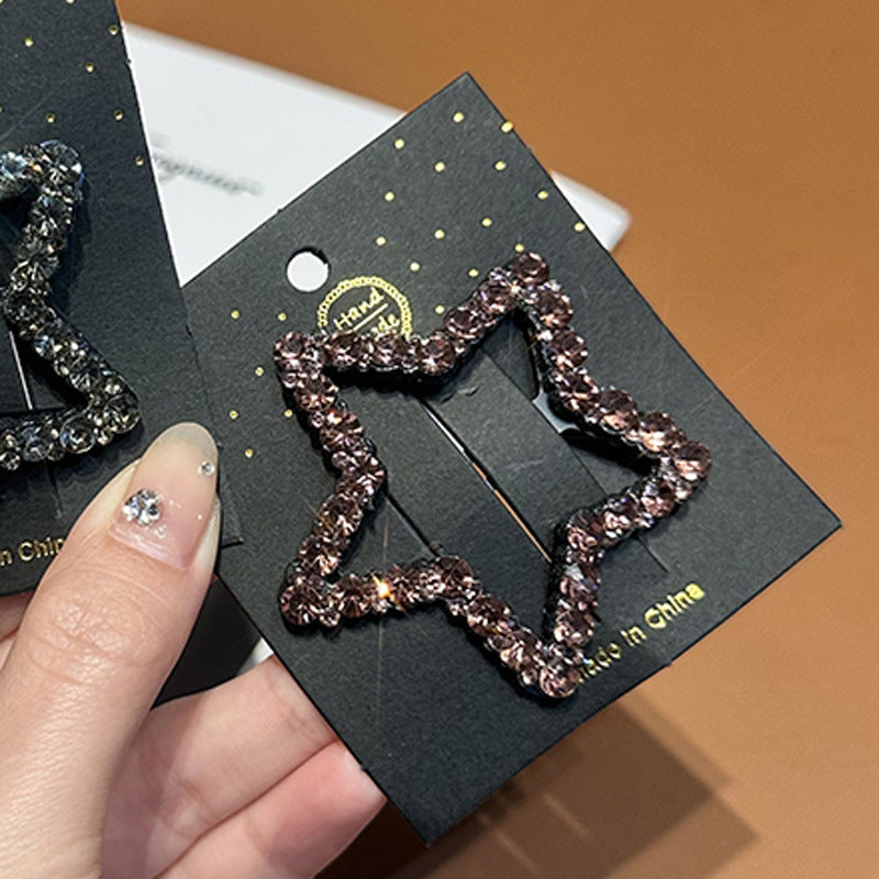 High-end Simple Rhinestone Star Hairpin Sweet Cool Female Headdress - iztia