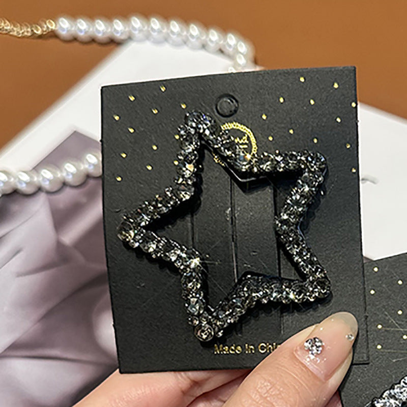 High-end Simple Rhinestone Star Hairpin Sweet Cool Female Headdress - iztia